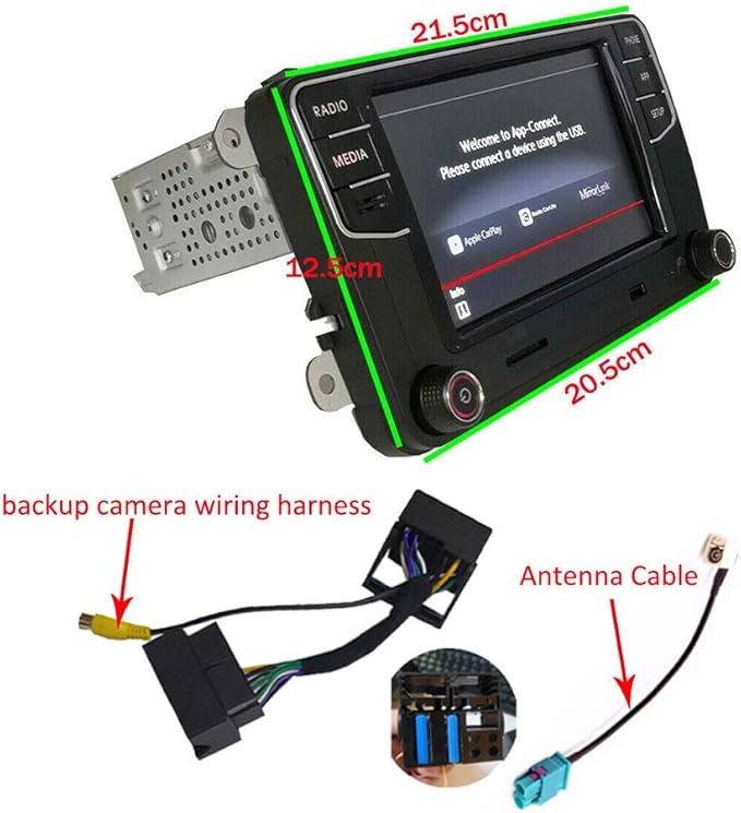 SCUMAXCON Car Stereo Carplay Android Auto MIB2 RCD360 Pro Bluetooth RVC USB 6.5" Touchscreen for VW Jetta Golf Tiguan Passat Caddy EOS Passat Touran CC