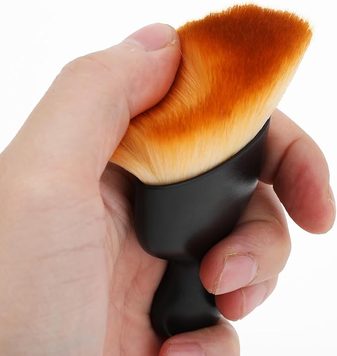 Car Detailing Brush, Soft Bristle Cleaning Brush, Scratch-Free Auto Duster Tool for Dashboard, Air Vents, Leather & Interior Cleaning (Black&Brown)