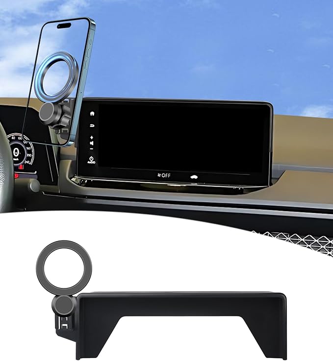 Magnetic Car Phone Mount for 2023 2024 2025 2026 Honda Accord Accessories, for MagSafe Strong Magnets Cell Phone Holder 12.3-Inch Screen Cradles, with Portable Phone Gripper 360° Rotation