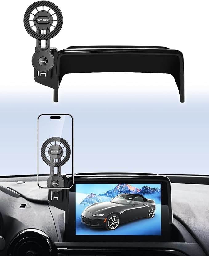 Magnets Phone Mount for Mazda 3 2014-2016/CX-3 2016-2021/MX-5 MX5 Miata 2016-2023 Accessories 7-Inch Screen Fixed Clip, Cell Phone Base Automobile Cradles Magnetic Phone Holder Compatible with MagSafe