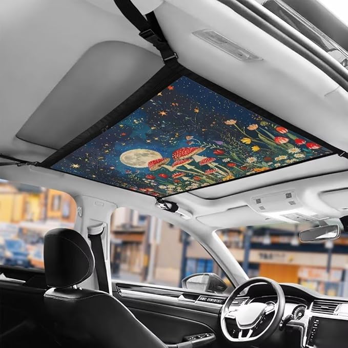 Mushroom Moon Car Roof Storage Bag Car Seat Organizer Roof Storage All Car Storage Organizers Large Capacity Storage for Small Items