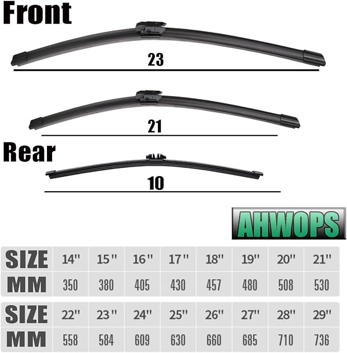 3 Wiper Front and Rear Wiper Blades for Mini Cooper Countryman 2017-2022, OE Original Style (23″/21″ Front/10″ Rear) For My Car