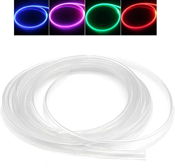 3.0mm Plastic Skirt Side Glow Optic Fiber Cable Car Light Decor (Length:100meters/328ft),PMMA-Skirt