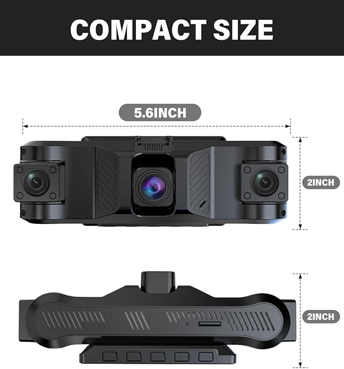 QXTAMO® 4 Channel Dash Cam Front and Rear Inside Left Right, 360 Degree View Dash Camera for Cars, 1080P Dashcam, 5G WiFi Car Camera with Night Vision, 24/7 Parking Monitor, G-Sensor, Free 64GB Card