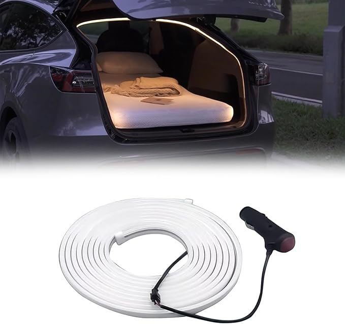 Tlyard Ambient Led Trunk Lights for Tesla Model Y Juniper 2025 2026 Back Interior Frunk Lightning String for Neon Atmosphere Compatible with Tesla Juniper Accessories