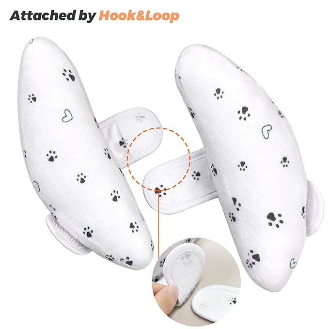 Adjustable Baby Head Neck Support Pillow for Car Seat and Stroller - Soft and Lightweight Cushion for Travel and Daily Use, with Cute Cat Paw Print Pattern Baby Travel Pillow