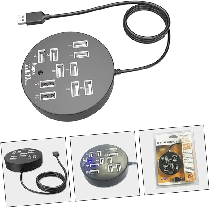 USB Hub Ports Expander High-Speed USB Data Dock Station Efficient Multi-Port for Laptops and Desktops
