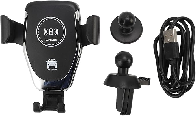 Wireless Car Charger, 15W Fast Charging Automatic Phone Holder with 360 Degree Rotation for Vent Mount, Secure Access and Easy Use in Car