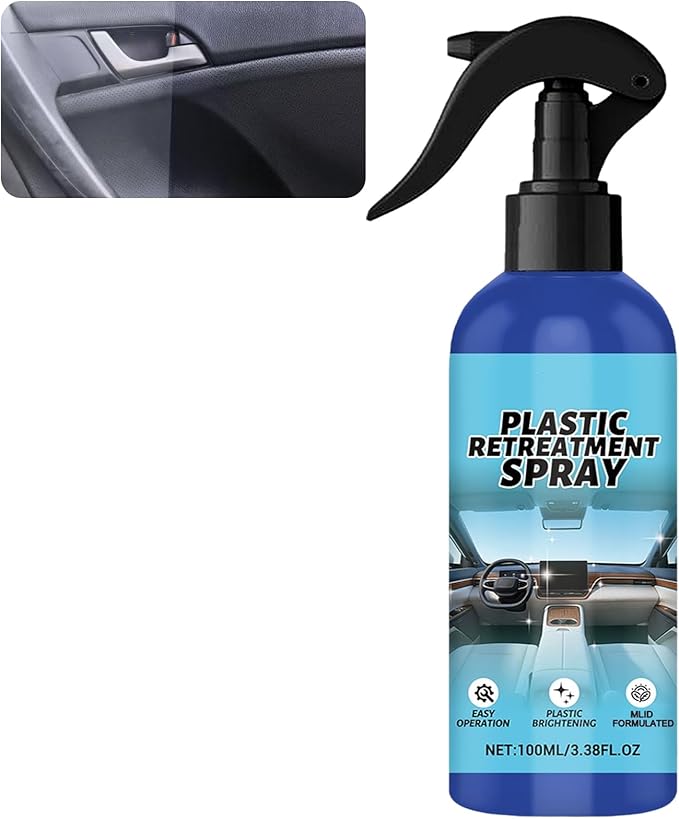 Plastic Restorer for Cars, Car Trim Restorer, Auto Detailing for Refreshing Faded Plastic, Leather, Vinyl and Rubber Trim with Polish, Long Lasting Care (1Pcs)