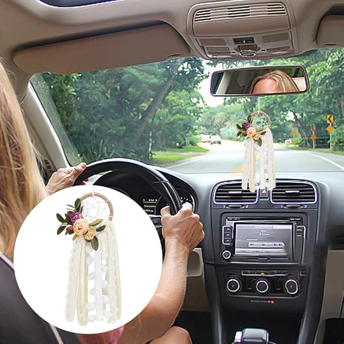 INFUNIY 12set Flower Mini Dream Catcher Kit DIY Dream Catcher Beginner Kit Make Your Own Dream Catcher Kits 6 Inch Small Dream Catchers with Instruction for Teen Room Wall Hanging Car