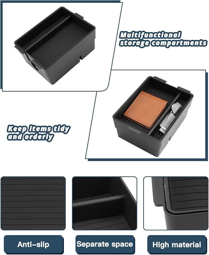Ruiya 2024-2025 2026 TX350 Center Console Organizer for Lexus TX350 Accessories ABS Double Layer Armrest Console Organizer Compatible with 2024 2025 2026 Lexus TX 350 All Trims(2Packs)