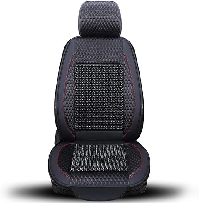 Blueshyhall Wooden Beaded Car Seat Cover Comfortable Massage Car Seat Cushion Cool Breathing–Universal SUV Auto Office Home, Black