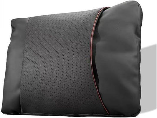 1/2PCS PU Leather Car Neck Pillow & Lumbar Support Cushion, Breathable Universal Seat Headrest Waist Pad, Soft Support Cushion for Daily Driving and Travel(B Style backrest)