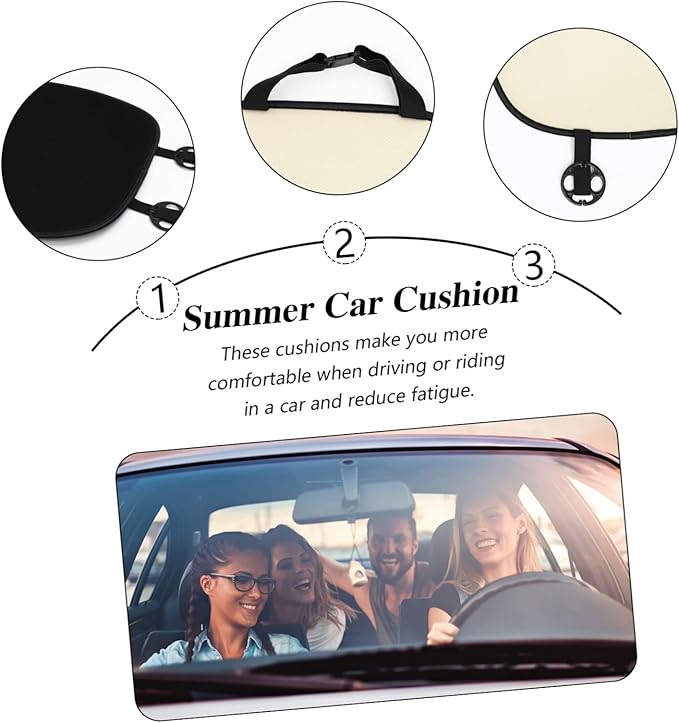 2pcs Car Seat Cushion Lumbar Support Breathable Ice for Summer Comfortable Travel Accessories