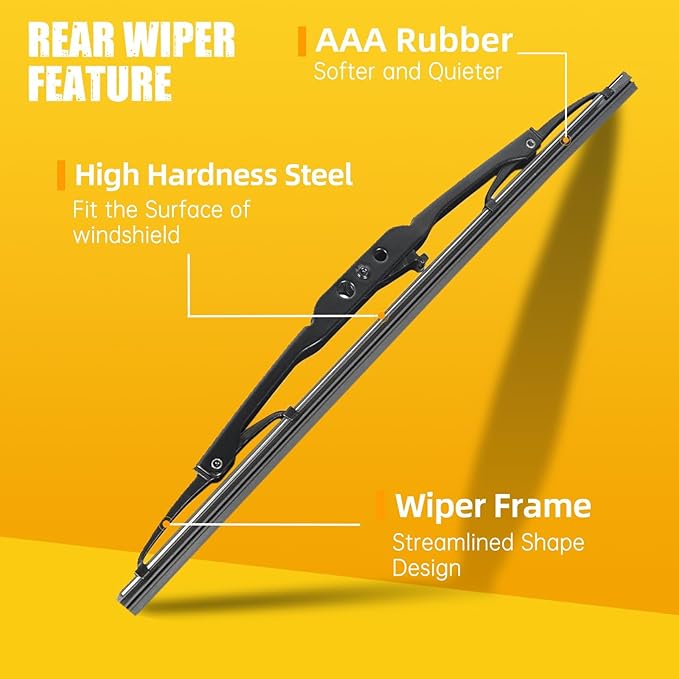 MIKKUPPA 22"+22"+12" Windshield Wipers Replacement for 2015-2020 Chevrolet Suburban Tahoe Cadillac Escalade - Front & Rear Wiper Blades with Rear, All Season Wiper Blades Set, U/J Hook (Pack of 3)