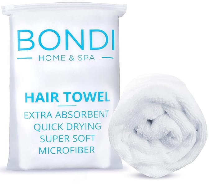Bondi SPA Microfiber Hair Towel – Dries Hair 50% Faster – Anti-Frizz Towel for All Hair Types – Super Absorbent & Soft - XL (Rectangle) - 42 x 22 inches