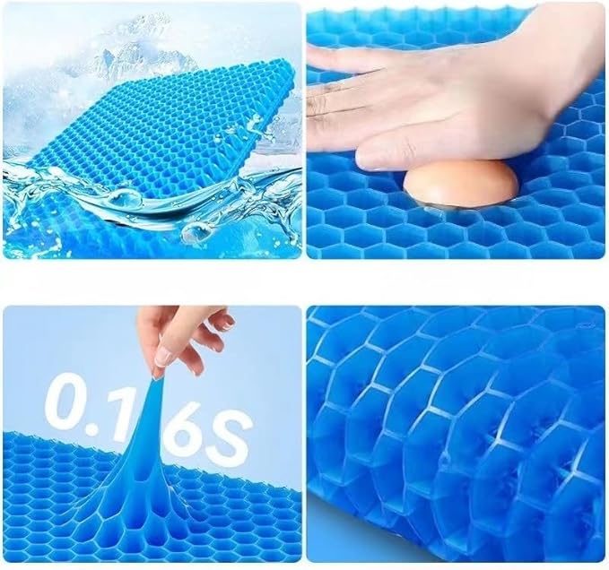 Gel Seat Cushion – Ergonomic Comfort for Office, Car, Travel & Pregnancy | Back Pain, Coccyx, Supports Spine, Breathable & Cooling for Summer | Designed for Chairs & Long Sitting
