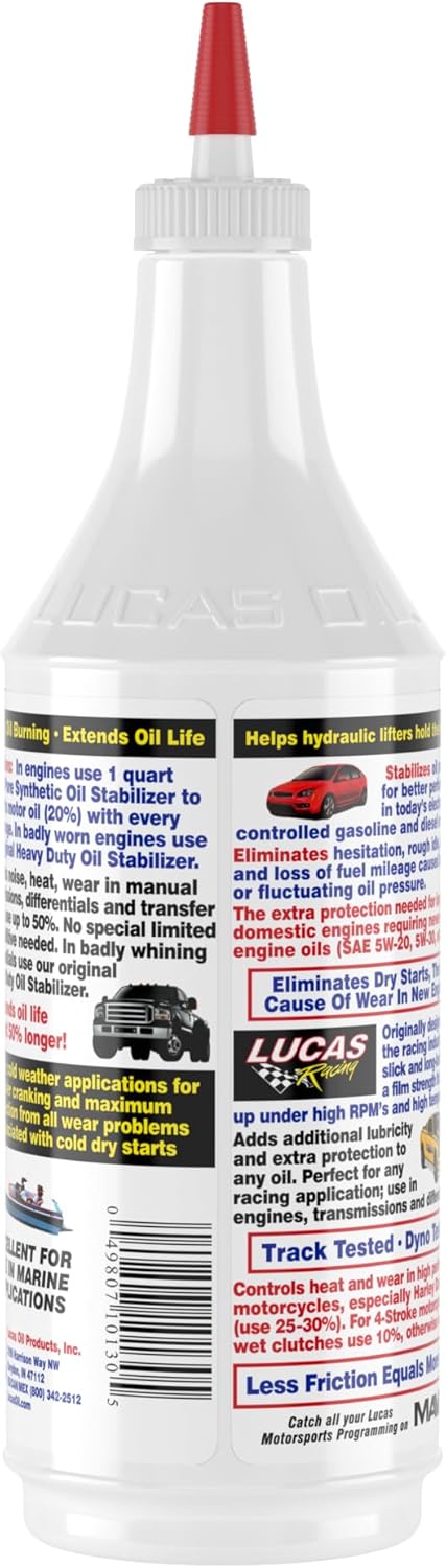Lucas LUC10130 Synthetic Oil Stabilizer. Quart