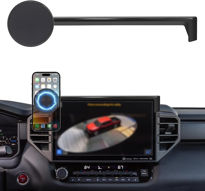 Car Phone Holder Fit for Toyota Tundra 2022-2025/Sequoia 2023-2025 Accessories 14-Inch Screen Fixed Clip, Cell Phone Mount Compatible with MagSafe Hands-Free 360° Rotation