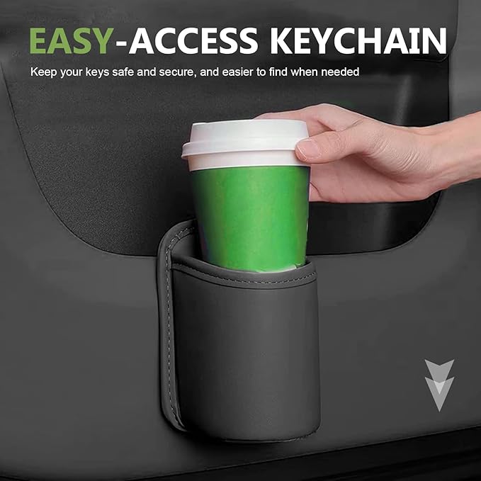 2 PCS Car Door Cup Holder, Clip On Storage Bag for Beverage Water Cup Mobile Phone, Multifunctional Waterproof Car Window Cups Holder, Universal Scratch-Resistant Backseat Storage Organizer