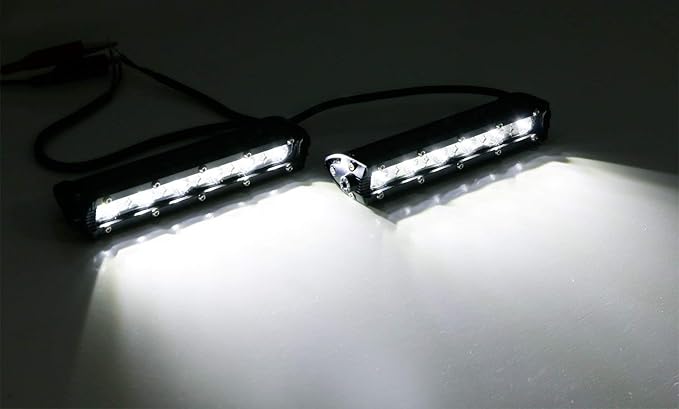 iJDMTOY Xenon White 18W High Power LED Daytime Running Light Kit w/Relay Wire Harness, Universal Fit Compatible with Car, Truck, SUV, etc
