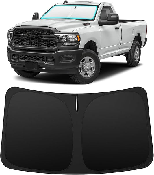 INSAUTO Custom Fit Windshield Sun Shade Accessories for Dodge RAM 2500 3500 2010-2026, Foldable Front Window Sunshade, UV & Heat Reflector, Keeps Interior Cool, Includes Storage Bag