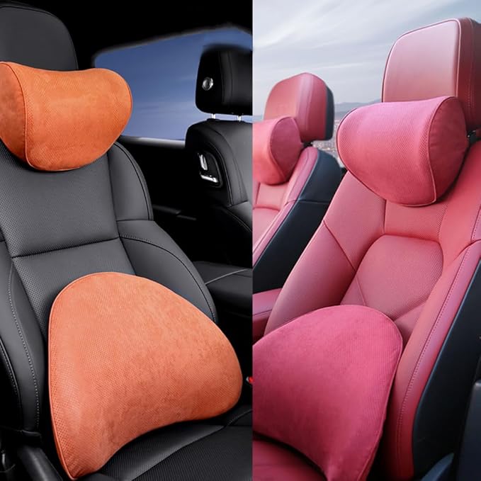 Car Seat Neck Break Cushion for Corvette C8 C7 C6 C5 Coupé/Cabriolet Z06 LT6 LT2 Stingray LS9 LS7 ZR1 LS3 LS2 LS1 5-Seats Car Seat Lumbar Pillow Headreast Car Headrest Pillow Head Support Rest Pillow