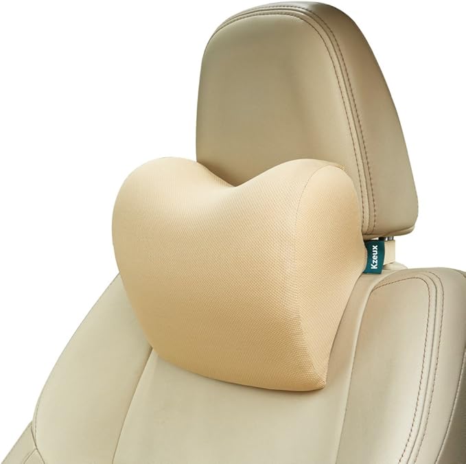 Car Neck Pillow - Memory Foam Cervical Relief Cushion, Headrest Support for Pain, Beige