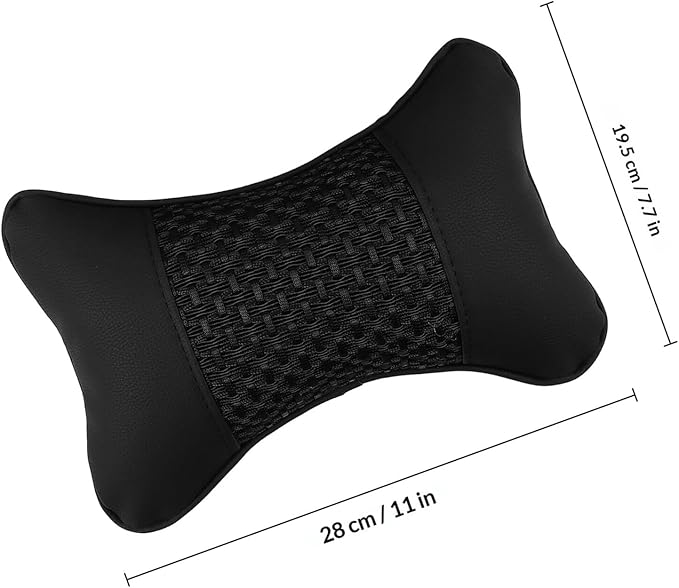 Car Headrest Pillow and Neck Support Cushion 1 Pair Black Neck Rest Pillow for Driving Multifunctional Car Seat Cushion and Lumbar Comfort