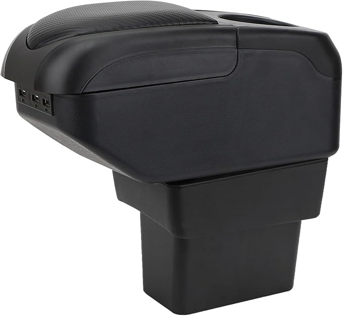 AULPHIKE Compatible with Nissan Note Armrest E-Power Center Console Organizer Armrests Double Layer Storage Space with USB Ports