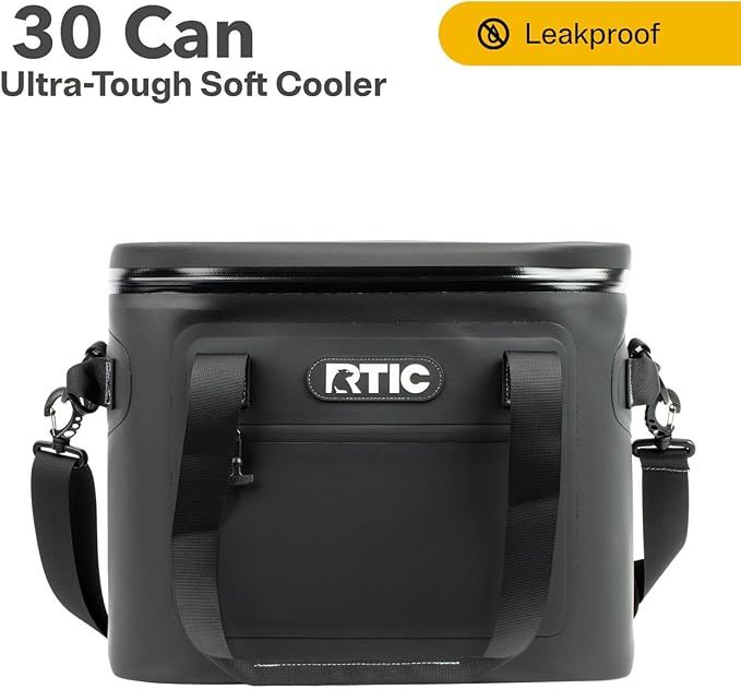 RTIC Ultra-Tough Soft Cooler 30 Can, Insulated Bag Portable Ice Chest Box for Lunch, Beach, Drink, Beverage, Travel, Camping, Picnic, Car, Trips, Floating Cooler Leak-Proof with Zipper
