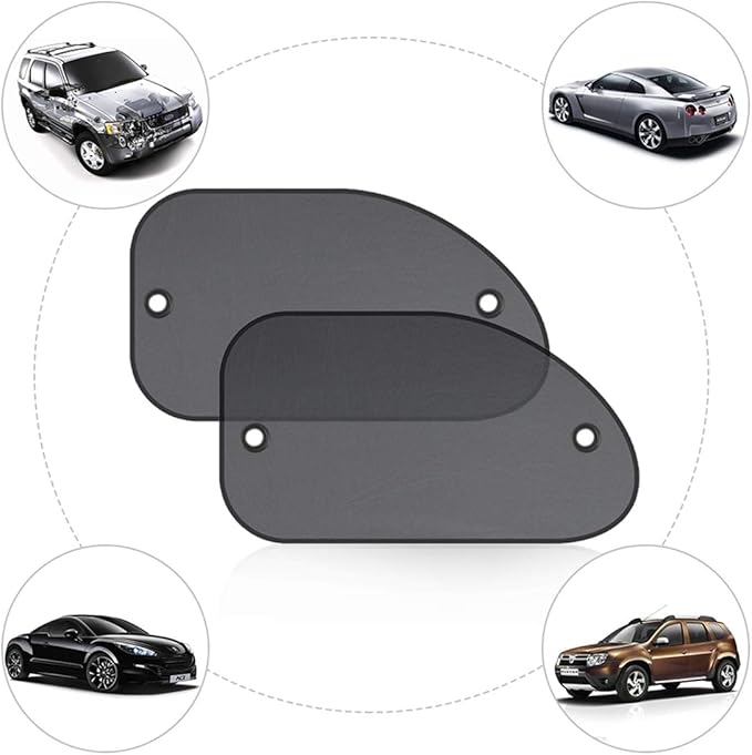 2 Pack Universal Car Window Shade, Cling Sunshade - Sun, Glare and UV Rays Protection for Your Child - Baby Side Window Car Sun Shades, Blocks Over 98% of Harmful UV Rays (Large)
