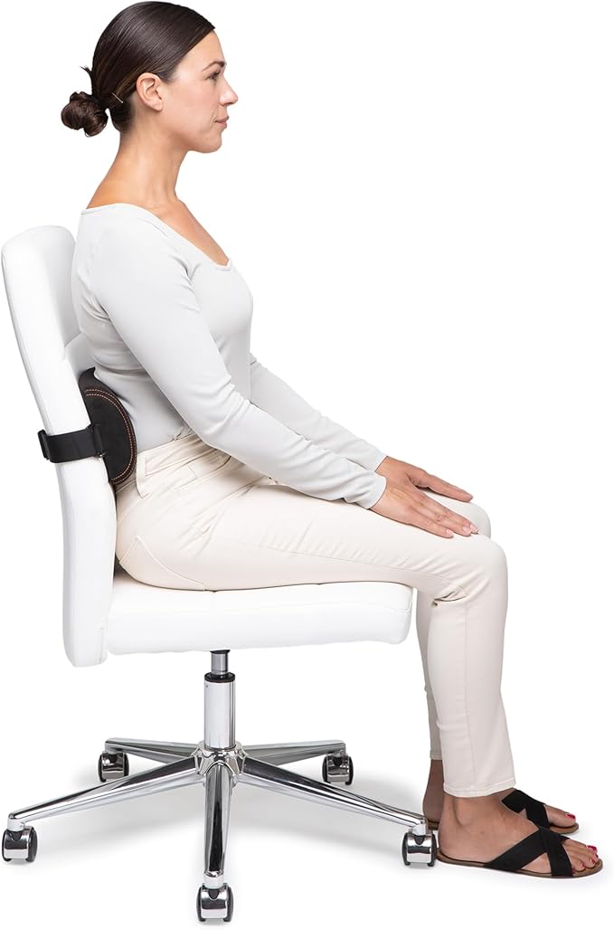 OPTP The Original McKenzie Signature Slimline Lumbar Support - Lumbar Support Pillow for Office Chair and Car Seat Back Support – Back Cushion for Smaller Body Types