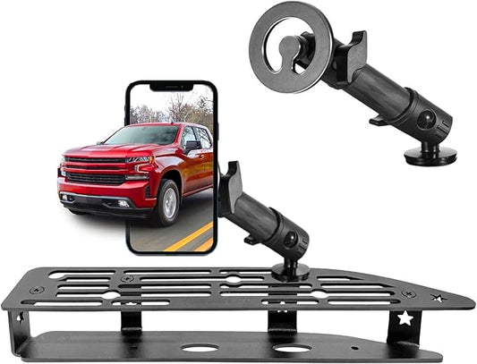2024 2025 Silverado 1500 Magnetic Phone Mount Compatible with 2022 2023 2024 2025 Chevy Silverado GMC Sierra Accessories Metal Cell Phone Holder Dash Platform Mount(No-Drill Installation)