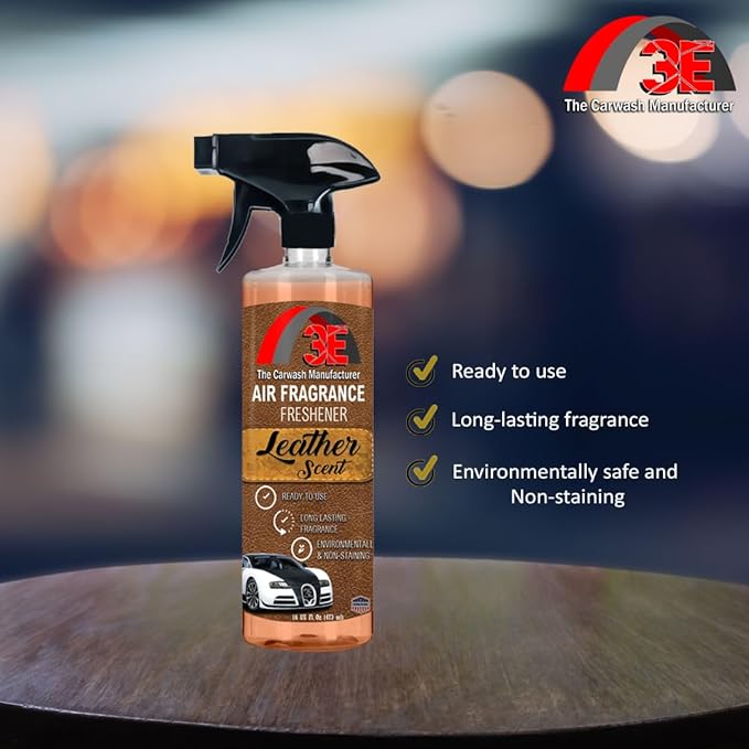Leather Scent Air Freshener & Odor Eliminator, Premium Long-Lasting Fresh Leather Smell for Cars, Trucks, SUVs, RVs & More, Nonstaining - 16 fl oz