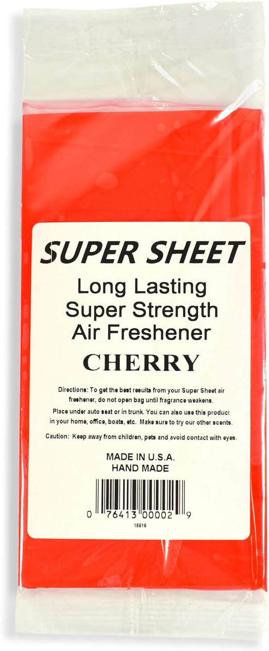 Super Sheet Small (7.5"x3.75") Under Seat Car Air Freshener (Cherry)