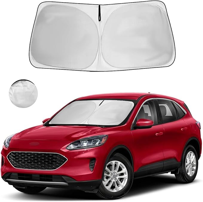 Windshield Sun Shade for Ford Escape S, SE, SE Sport Hybrid, SEL, Titanium 2019 2020 2021 2022 2023 Accessories Sunshade Windshield Cover - 4 Layers Sun Visor Window Shade Blocks UV Rays Cooler Car