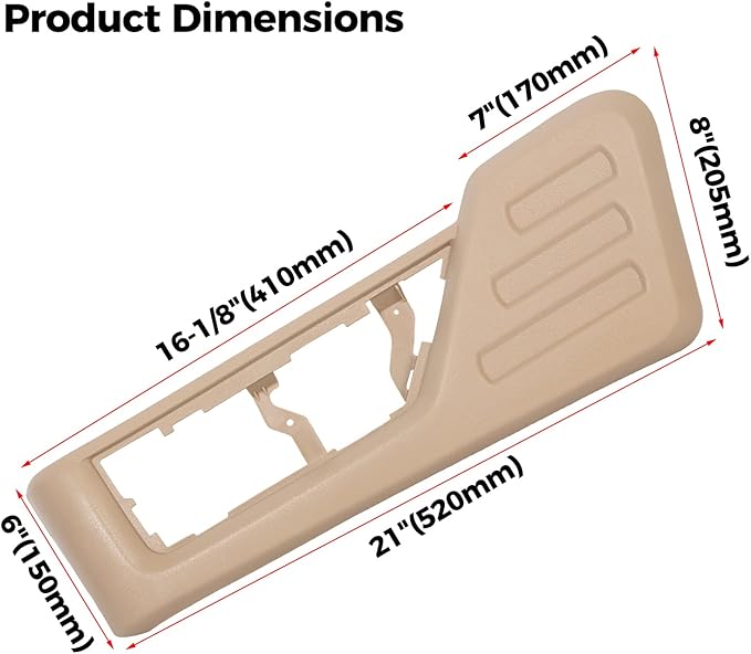ECOTRIC Tan Front Driver Seat Cushion Panel Trim Compatible with 2008-2010 Ford F250 F350 F450 F550 Super Duty Replacement for # 8C3Z-2562187-BB