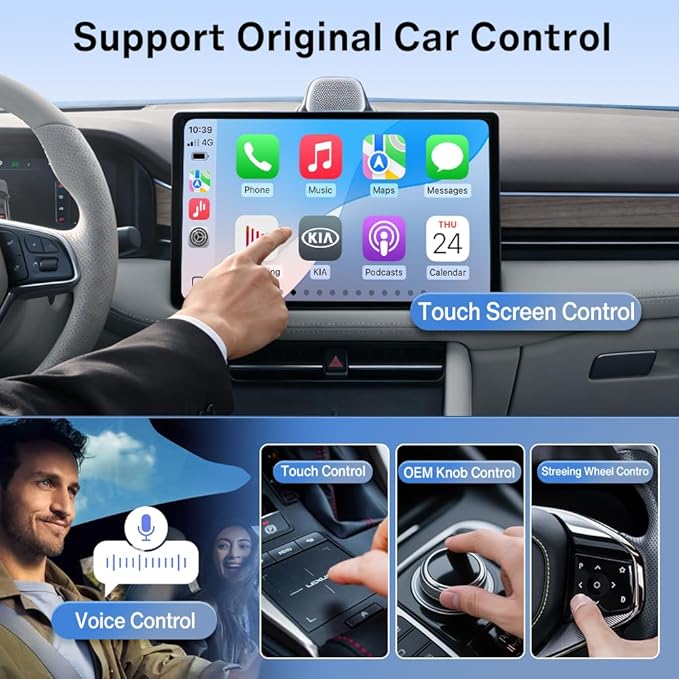 Carlinkit FireDrive Link Pro HDMI Car TV Converter for Fire TV Stick Streaming, Wireless Apple CarPlay & Android Auto Adapter, Compatible with Wired CarPlay Cars, 3 in 1 Dongle, Plug & Play