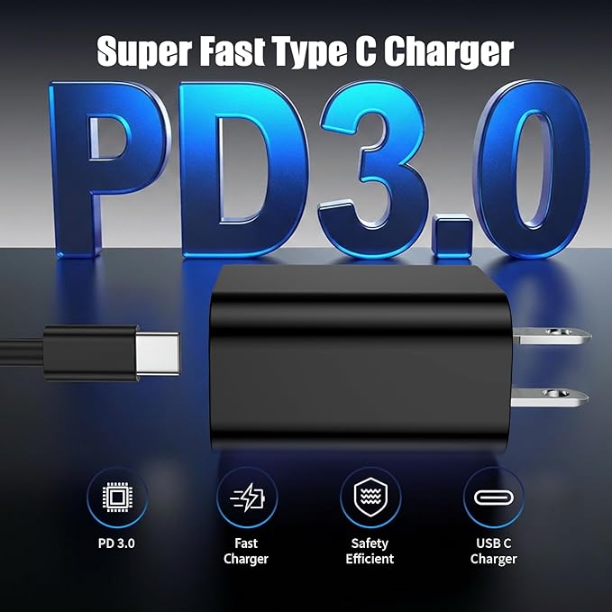 3Pack USB C Charger for Samsung Galaxy S24 Ultra, Super Quite Fast Charging Type C Block with 6FT C to C Cord for Samsung Galaxy Tab S9 S8 S23 Ultra S22 Ultra S23 S22 S21 Note 10 Plus 20