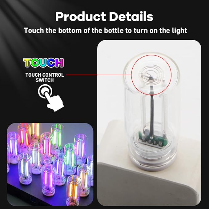 2Pcs Car USB Night Light, Touch Adjustment LED Ambient Lighting Plug in USB Automotive Night Lamps, Mini LED Bulb for Car, Camping, Holiday, Decoration, Bedroom, Party(Blue)