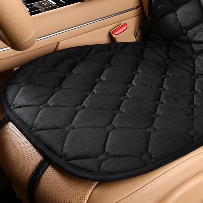 Universal Car Seat Cushion - Comfortable Full Back & Seat Cover for Cars, Trucks, SUVs, Vans (Black, 1 Pack)