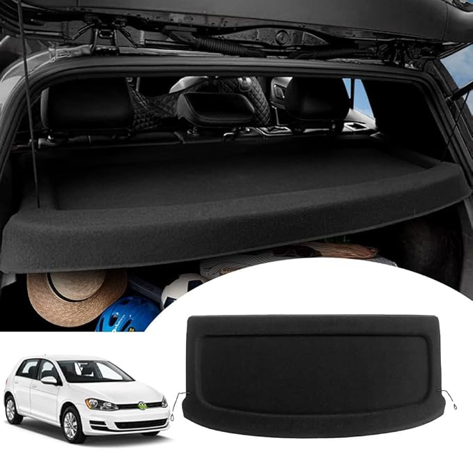 Powerty Cargo Cover for 2015-2019 VW Golf MK7 GTI Trunk Cover Trunk Shielding Shade Cargo Luggage Cover for Volkswagen Golf MK7 GTI Accessories(Can Withstand The Load)