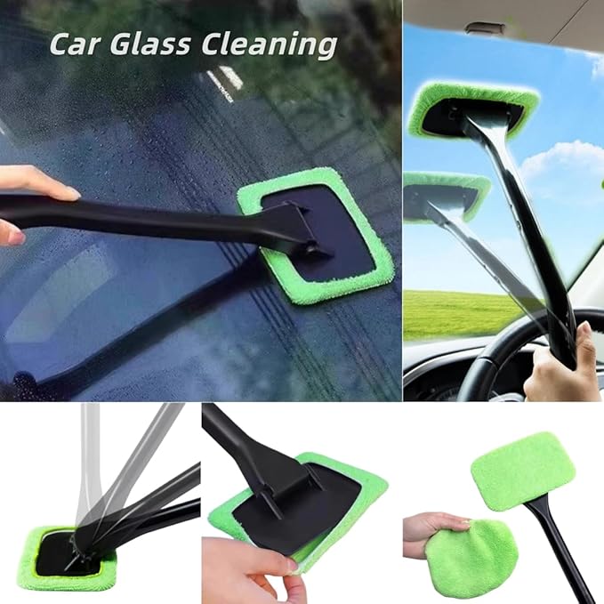 CRAFNEW 20Pcs Window Cleaning Kit, Household Cleaning Tools with Squeegee, Brushes, Microfiber Pads for Window Track, Sliding Door, Glass Door, Bathroom Mirror, Car Windshield