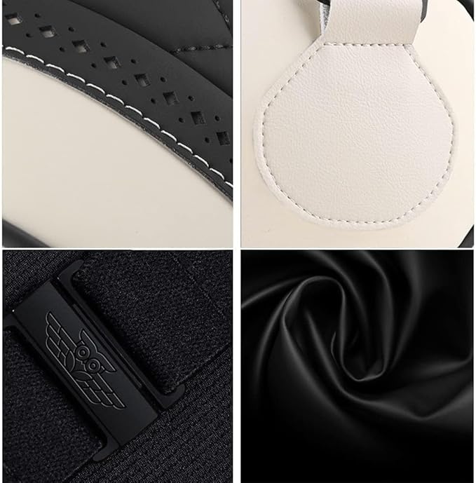 LUNDA Luxury Car Neck Pillow Car Travel Neck Rest Pillows Seat Cushion Support Napa Leather for Mercedes Benz S-Class headrest (Black
