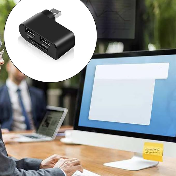4 in 1 USB 2.0 Hub Docking Station 1 Usb2.0 480Mbps Rotatable Splitter Card Fast Reader for Laptop Notebook USB 2.0 Splitter Motherboard for Laptop Hub for Pc
