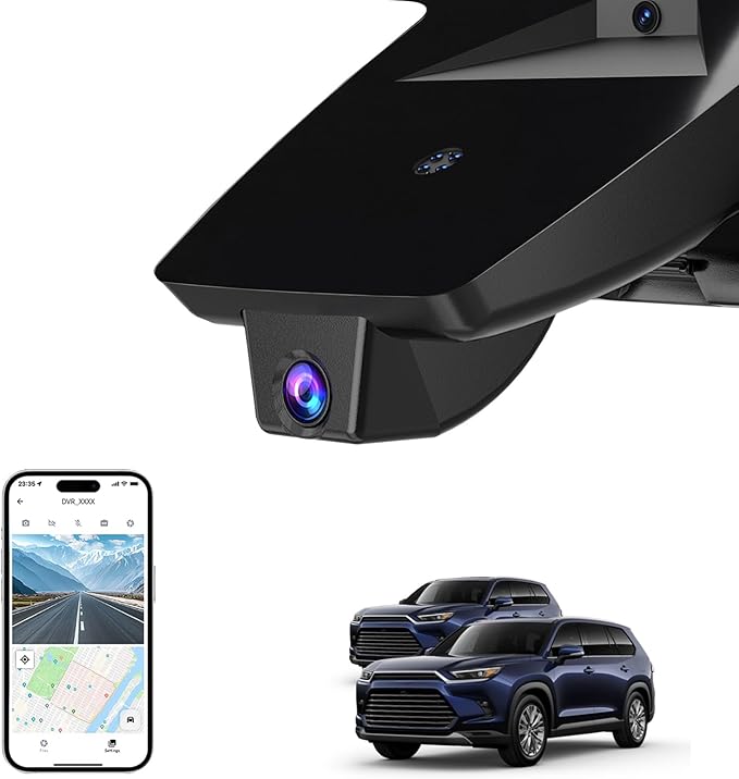 4K Dash Cam for 2024 2025 2026 Toyota Grand Highlander XLE Limited Platinum (AS10),OEM-Style,UHD 2160P Video, Built-in WiFi & APP, Loop-Recording,G-Sensor,Plug & Play,64GB Card
