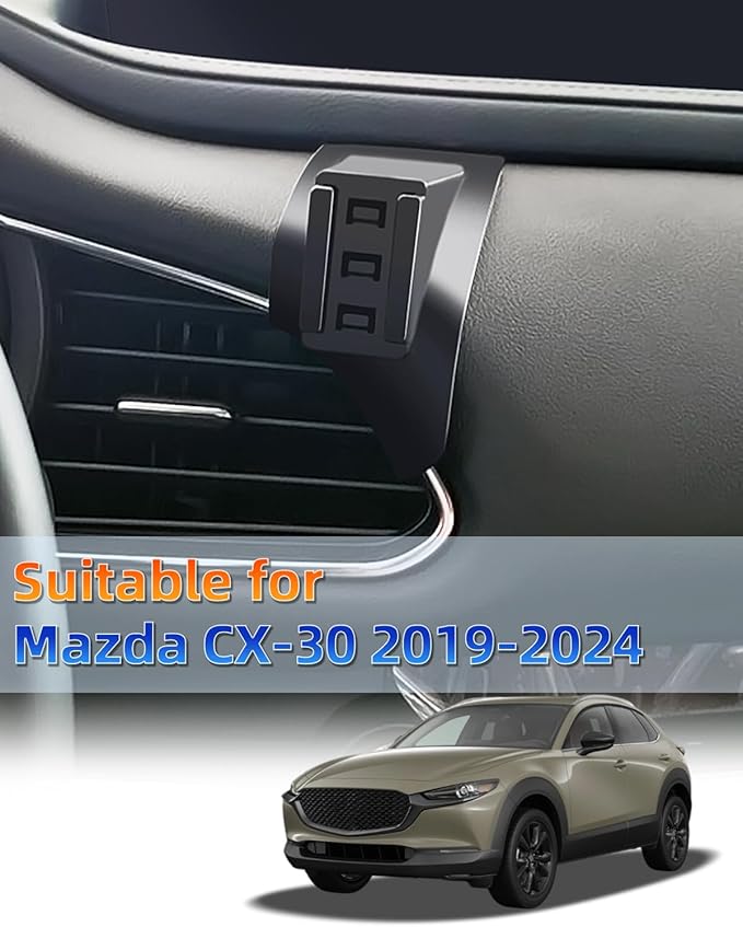 PZK Car Phone Mount for Mazda CX-30 CX30 2019-2022 2023 2024 2025 Accessories Custom Air Vent Auto Lock Car Phone Holder Hands Free 360° Rotation Cell Phone Automobile Cradles for iPhone Samsung