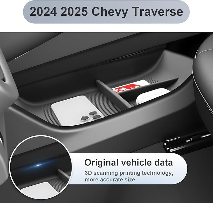 SKTU for 2024 2025 2026 Chevy Traverse Center Console Organizer for 2024-2026 Chevy Traverse (LS/LT/Z71/High Country/RS) Lower Console Organizer 2024 2025 2026 Traverse Accessories Under Console Tray