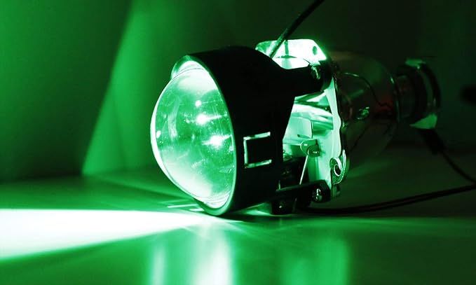 iJDMTOY Mini 2.5-Inch H1 Bi-Xenon Front Lighting Retrofit Projector Lens w/RGB Color-Changing LED Demon Eye Lighting Kit Compatible with Custom Lighting DIY For Off-Road Use Or Show Purpose